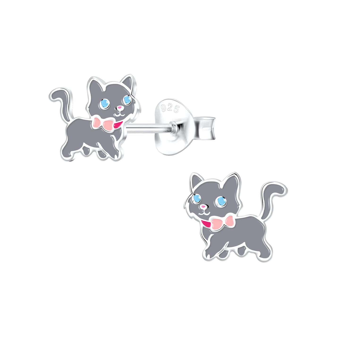 Mädchen Ohrringe Katzen aus 925 Silber