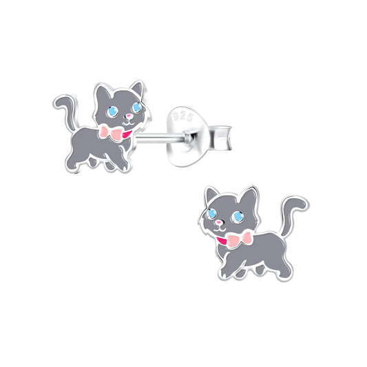 Mädchen Ohrringe Katzen aus 925 Silber