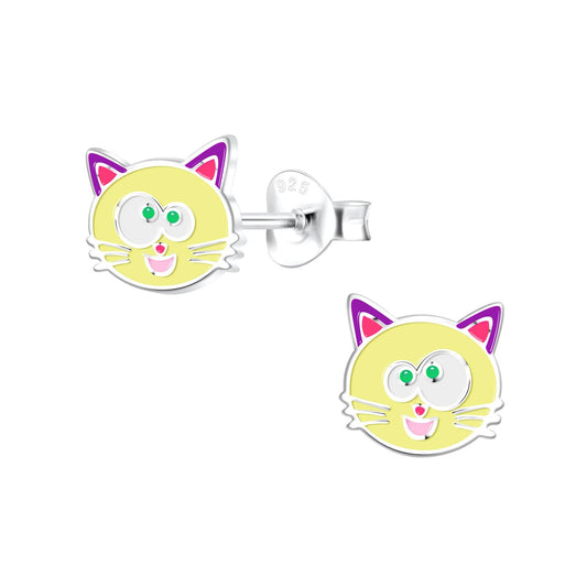 Mädchen Ohrringe Katzen aus 925 Silber
