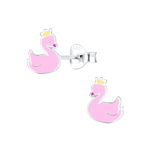 Kinder Ohrringe Schwan aus 925 Silber