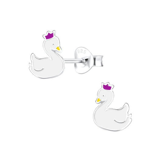 Kinder Ohrringe Schwan aus 925 Silber