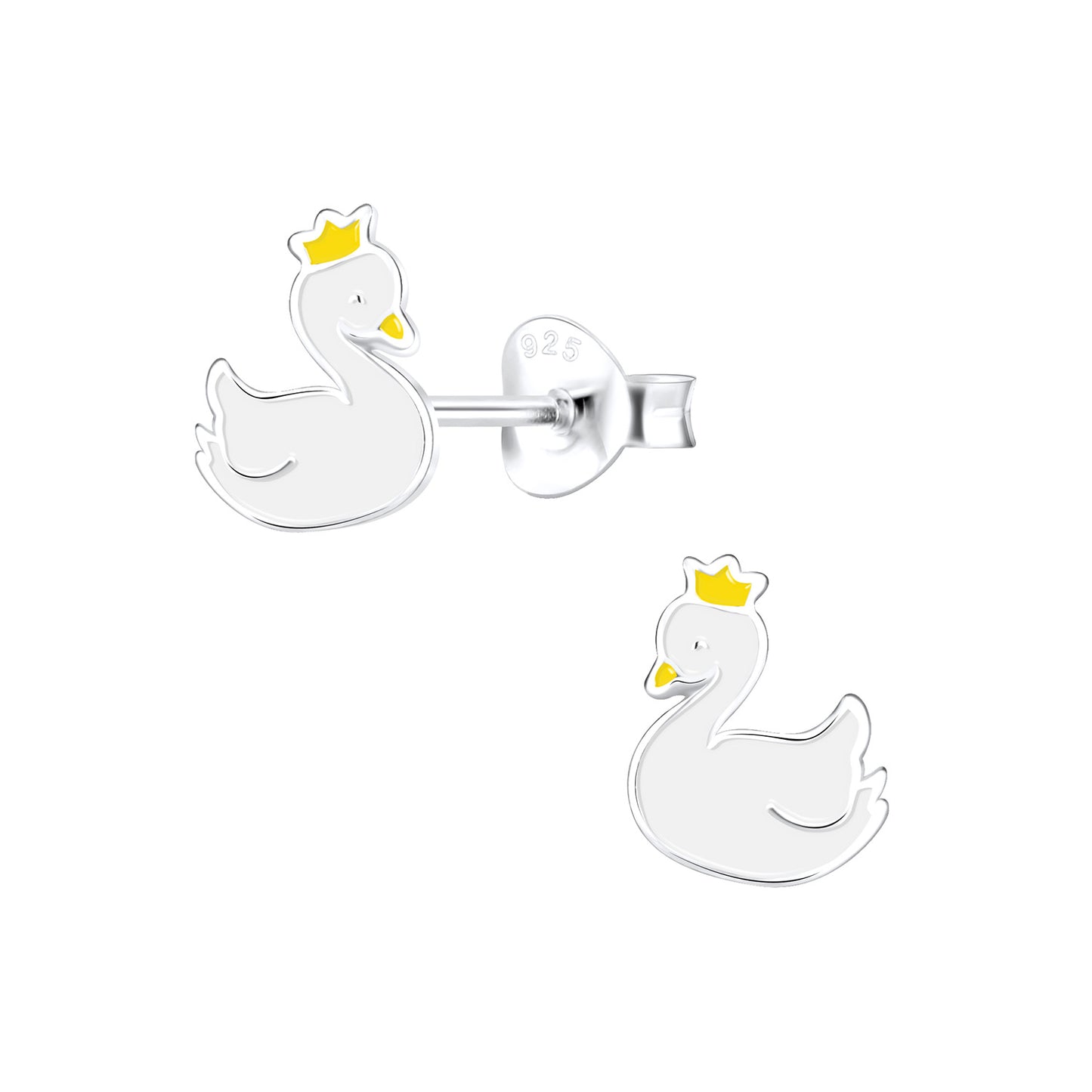 Kinder Ohrringe Schwan aus 925 Silber