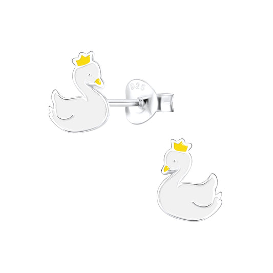 Kinder Ohrringe Schwan aus 925 Silber