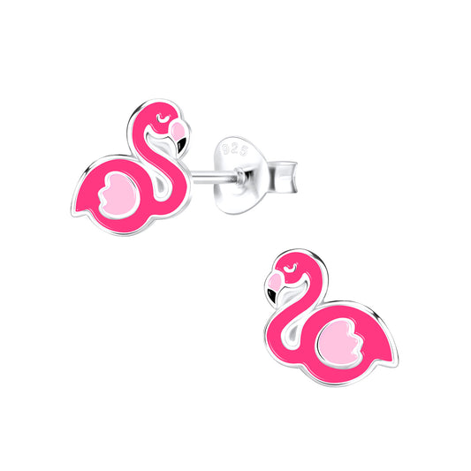 Kinder Ohrringe Flamingo aus 925 Silber