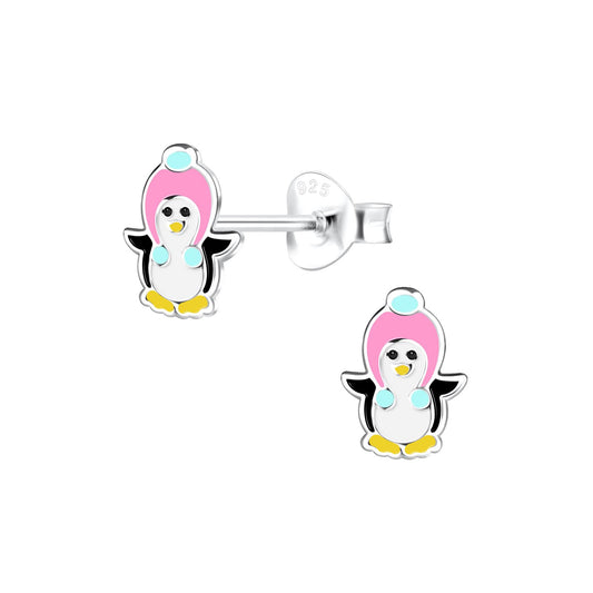 Kinder Ohrringe Pinguin aus 925 Silber