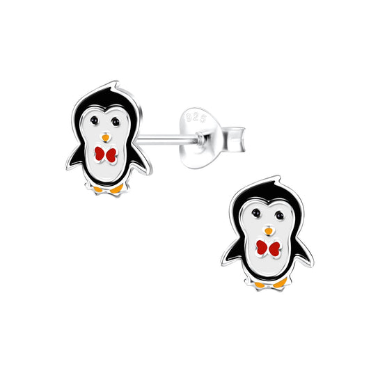 Kinder Ohrringe Pinguin aus 925 Silber