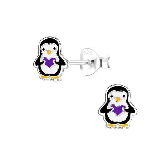 Kinder Ohrringe Pinguin aus 925 Silber