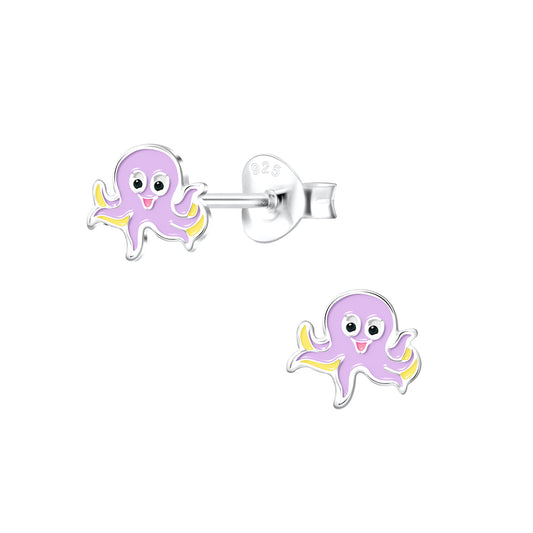 Kinder Ohrringe Oktopus aus 925 Silber