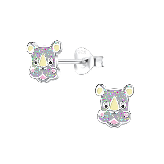 Kinder Ohrringe Nashorn aus 925 Silber