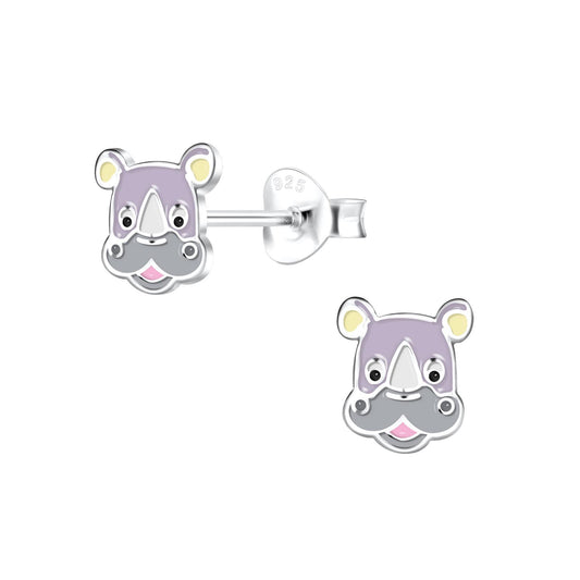Kinder Ohrringe Nashorn aus 925 Silber