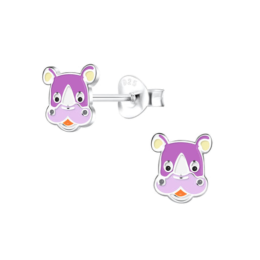 Kinder Ohrringe Nashorn aus 925 Silber