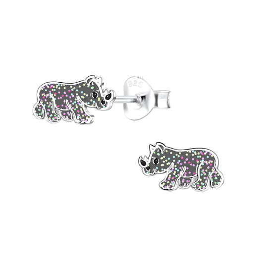 Kinder Ohrringe Nashorn aus 925 Silber