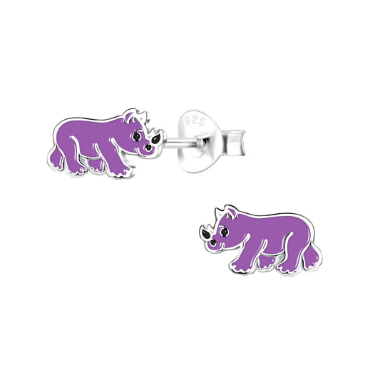 Kinder Ohrringe Nashorn aus 925 Silber