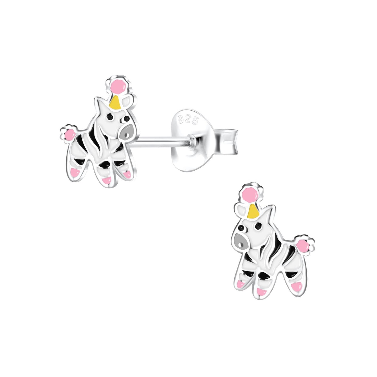 Kinder Ohrringe Zebra aus 925 Silber