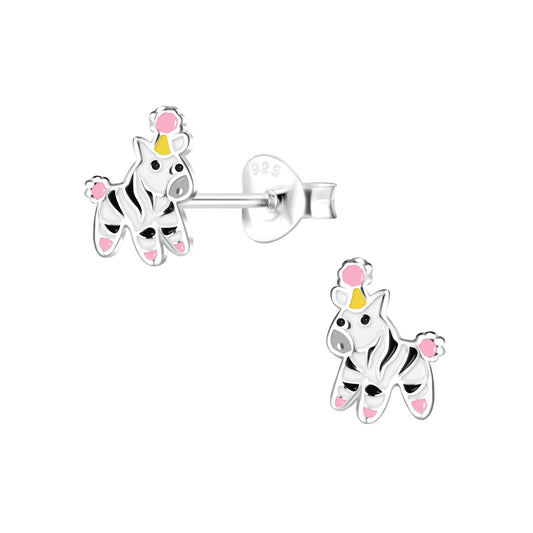 Kinder Ohrringe Zebra aus 925 Silber