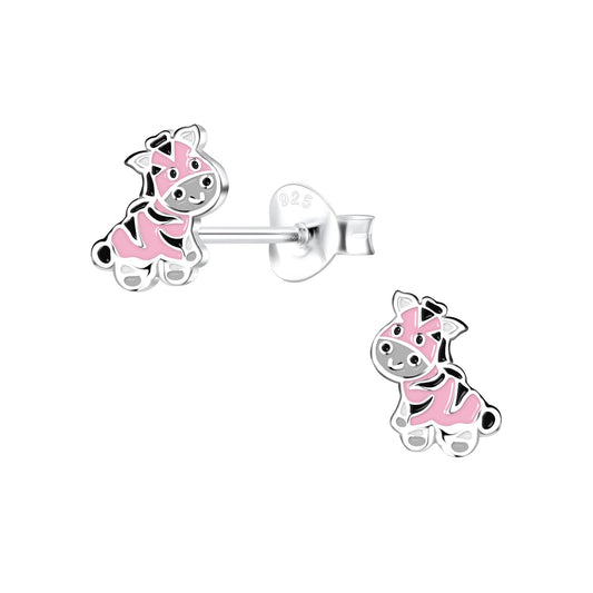 Kinder Ohrringe Zebra aus 925 Silber