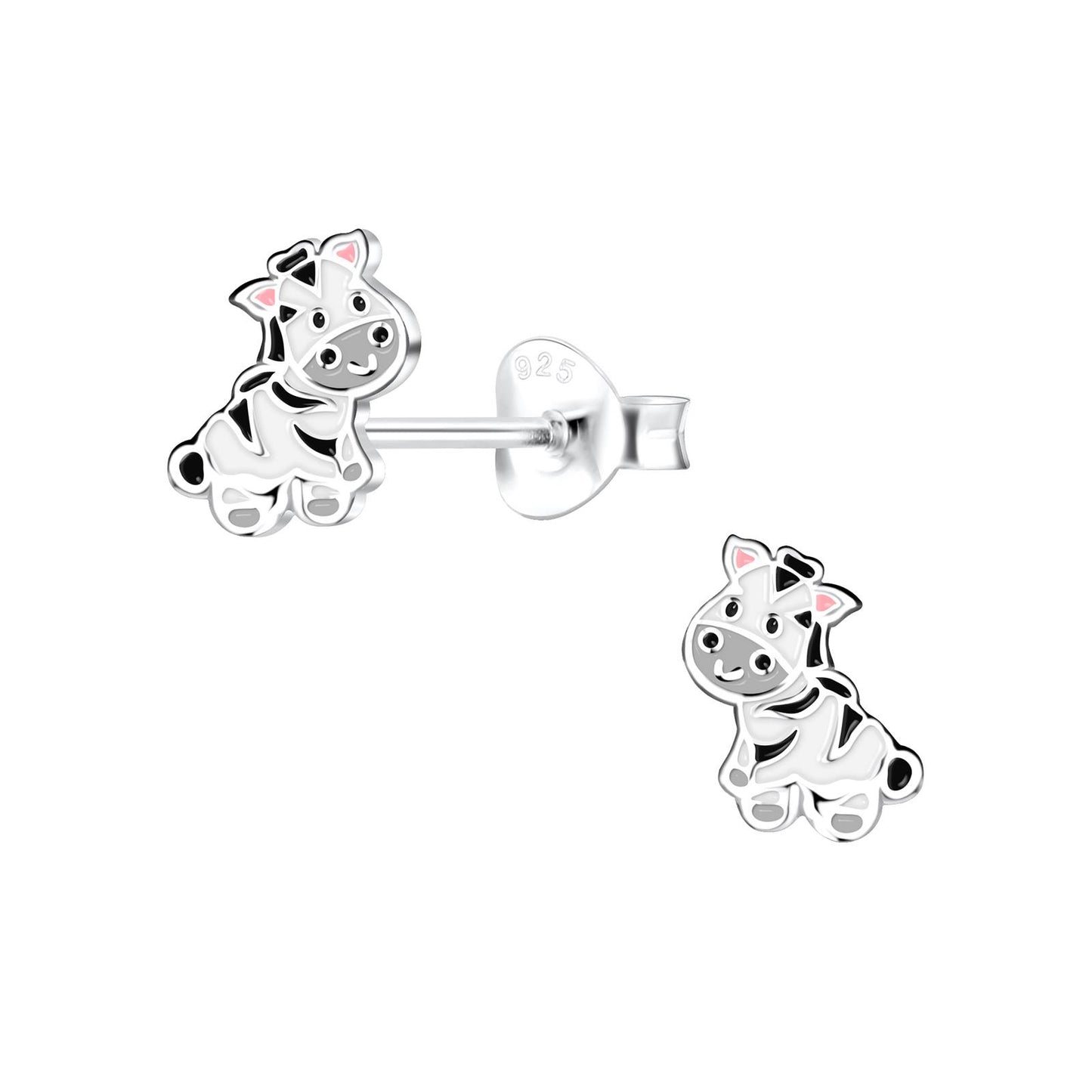 Kinder Ohrringe Zebra aus 925 Silber