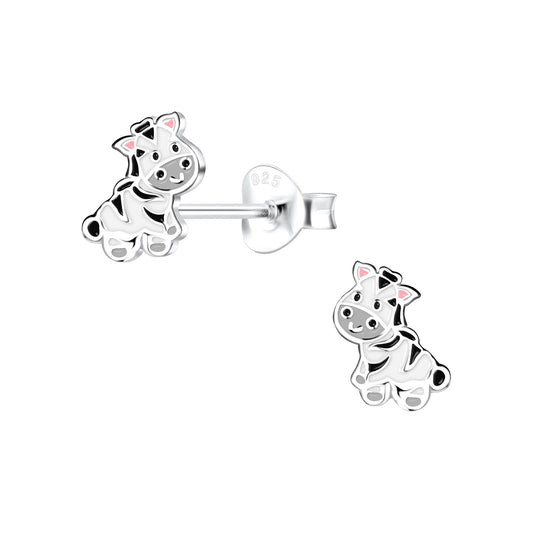 Kinder Ohrringe Zebra aus 925 Silber