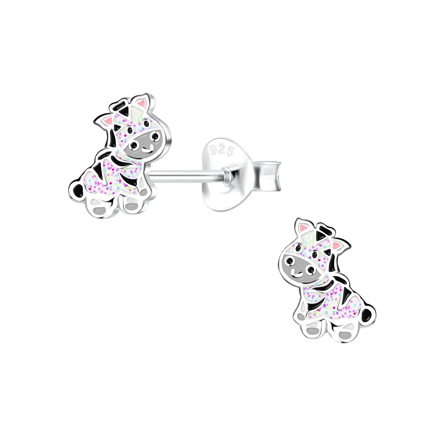 Kinder Ohrringe Zebra aus 925 Silber