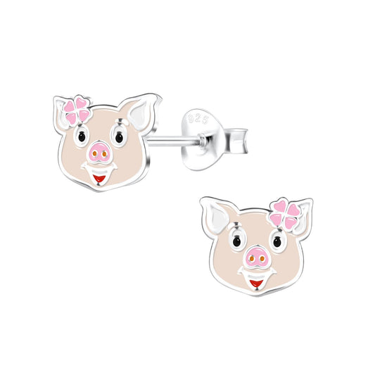 Kinder Ohrringe Schweine aus 925 Silber
