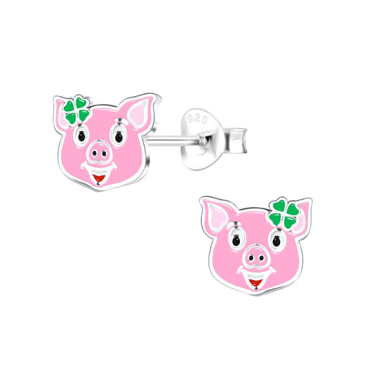 Kinder Ohrringe Schweine aus 925 Silber