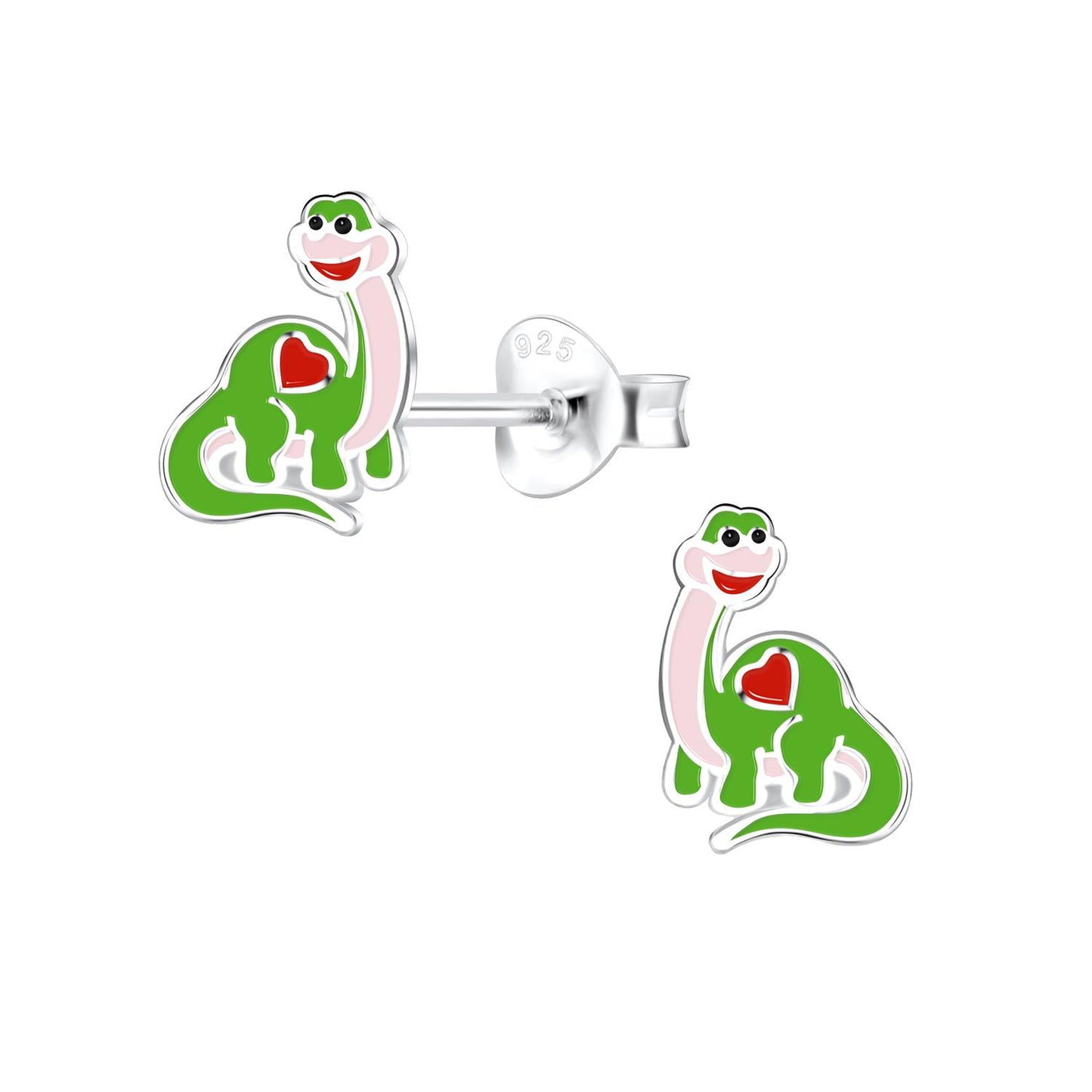 Jungen Ohrringe Brachiosaurus Dinosaurier aus 925 Silber