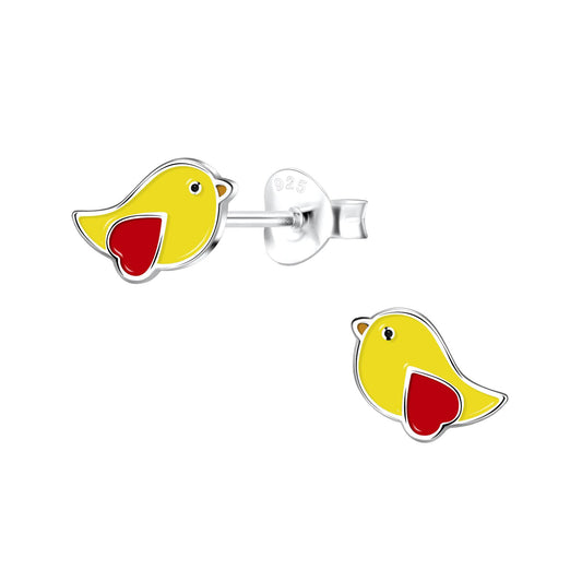 Kinder Ohrringe Vogel aus 925 Silber
