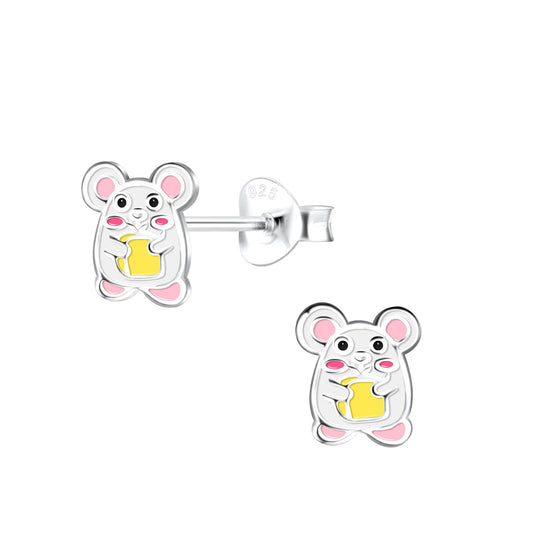 Kinder Ohrringe Hamster aus 925 Silber
