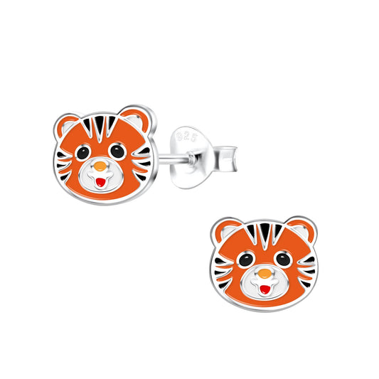 Kinder Ohrringe Tiger aus 925 Silber