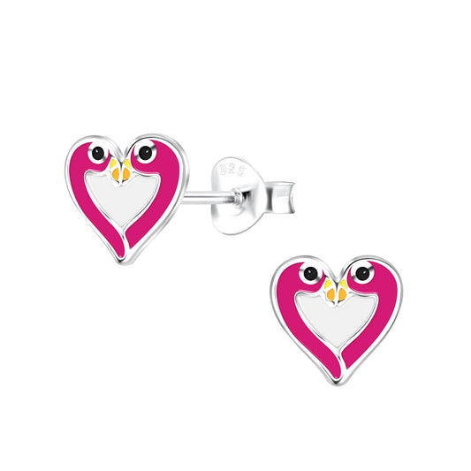 Kinder Ohrringe Flamingo aus 925 Silber