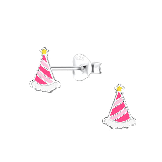 Kinder Ohrringe Party Hut aus 925 Silber