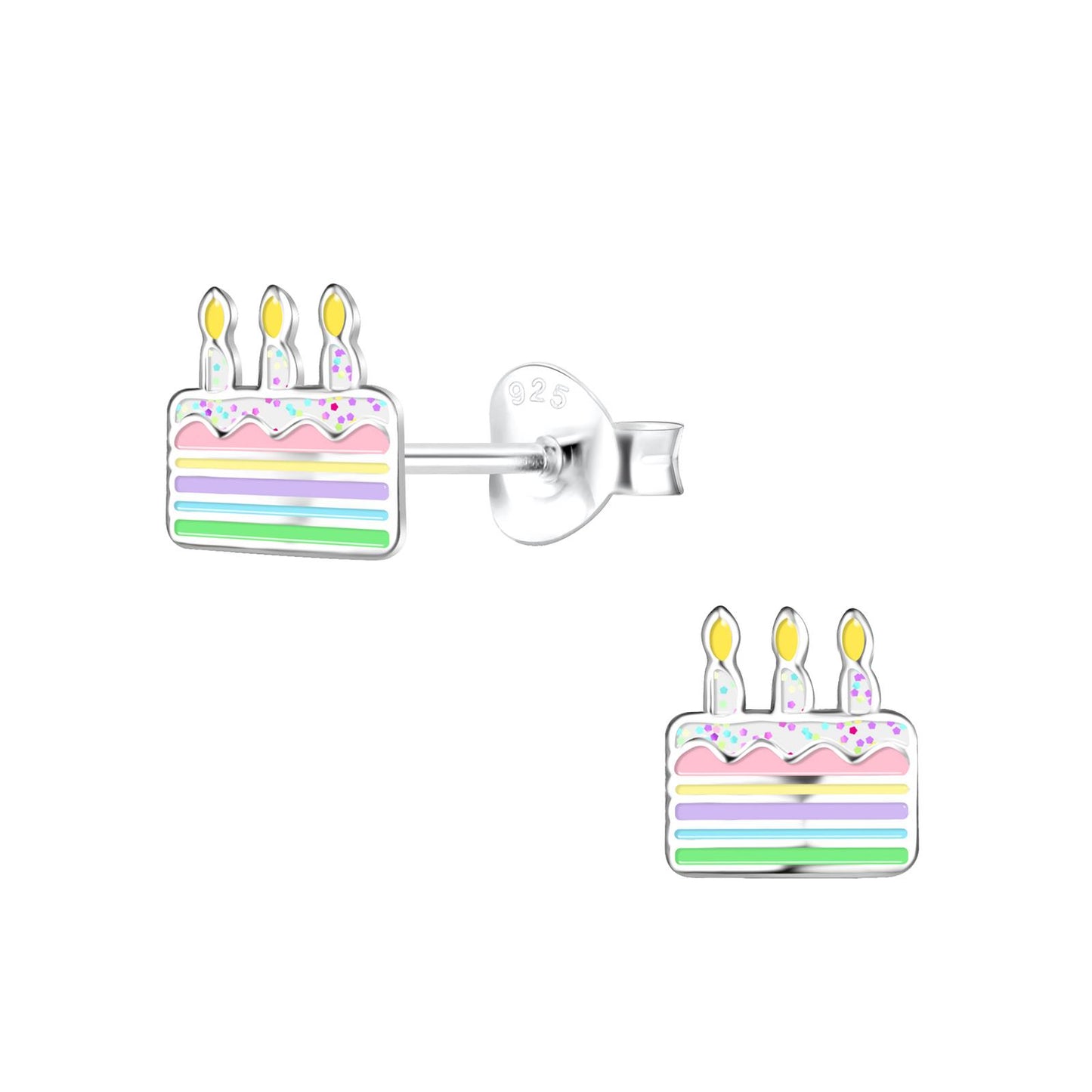 Kinder Ohrringe Kuchen aus 925 Silber