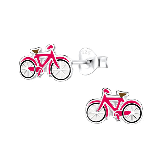 Kinder Ohrringe Fahrrad aus 925 Silber