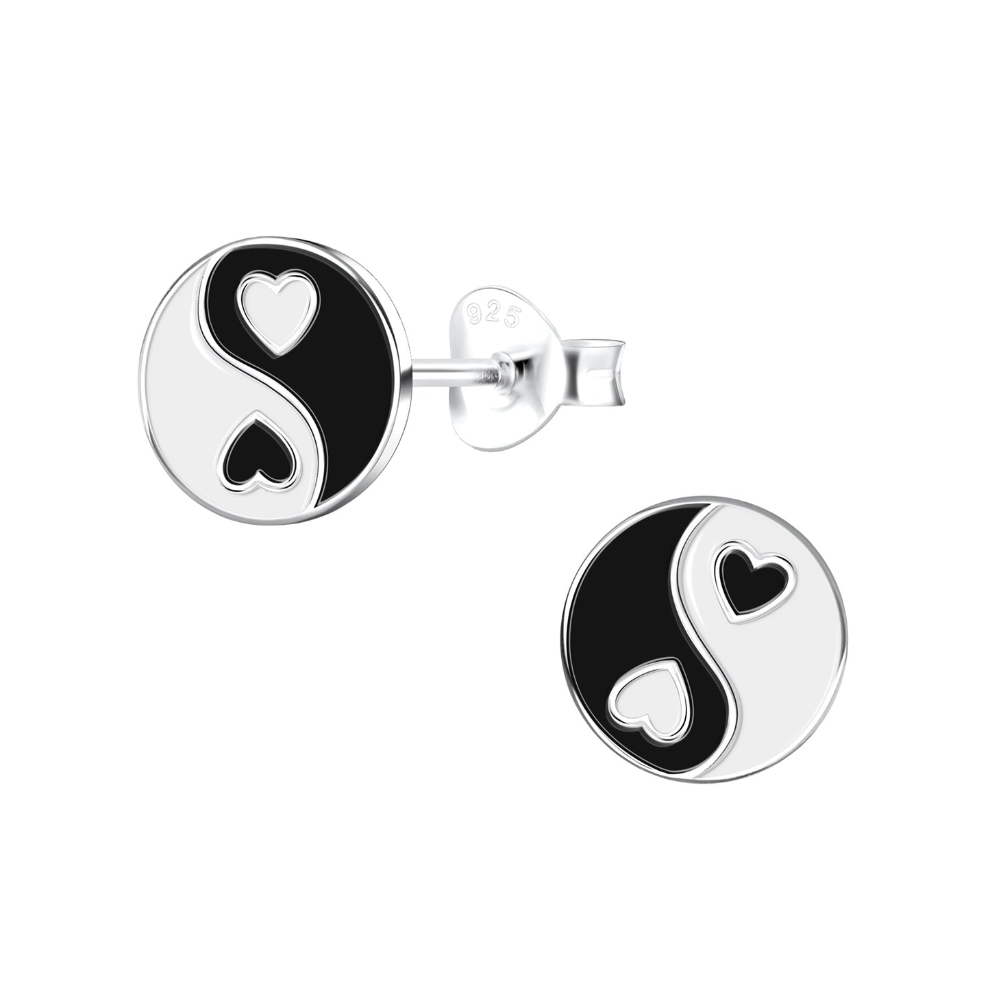 Kinder Ohrringe Yin Yang aus 925 Silber