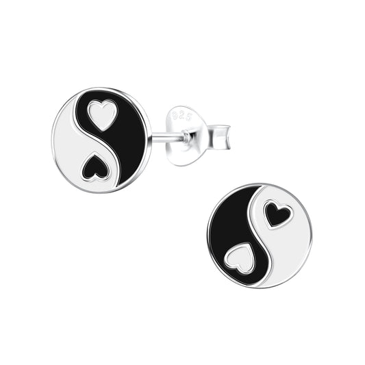 Kinder Ohrringe Yin Yang aus 925 Silber