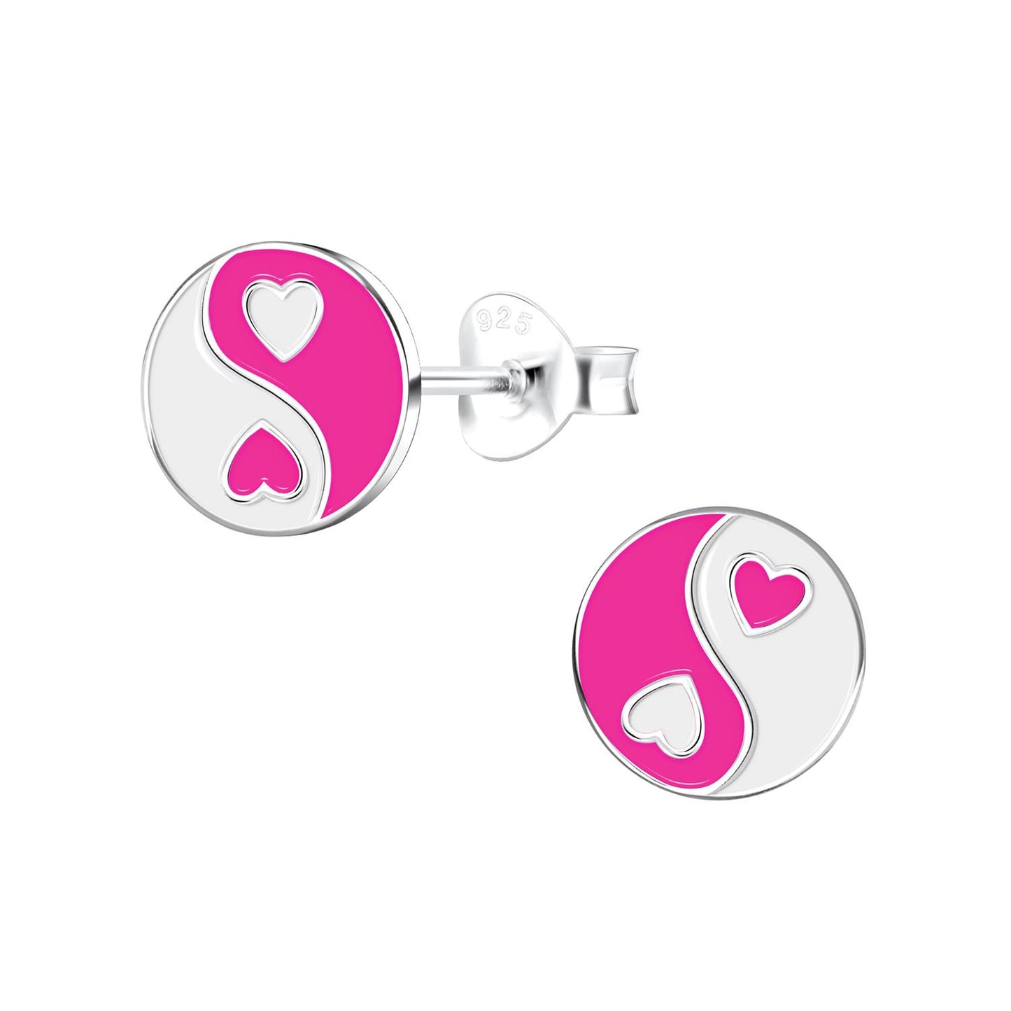 Kinder Ohrringe Yin Yang aus 925 Silber