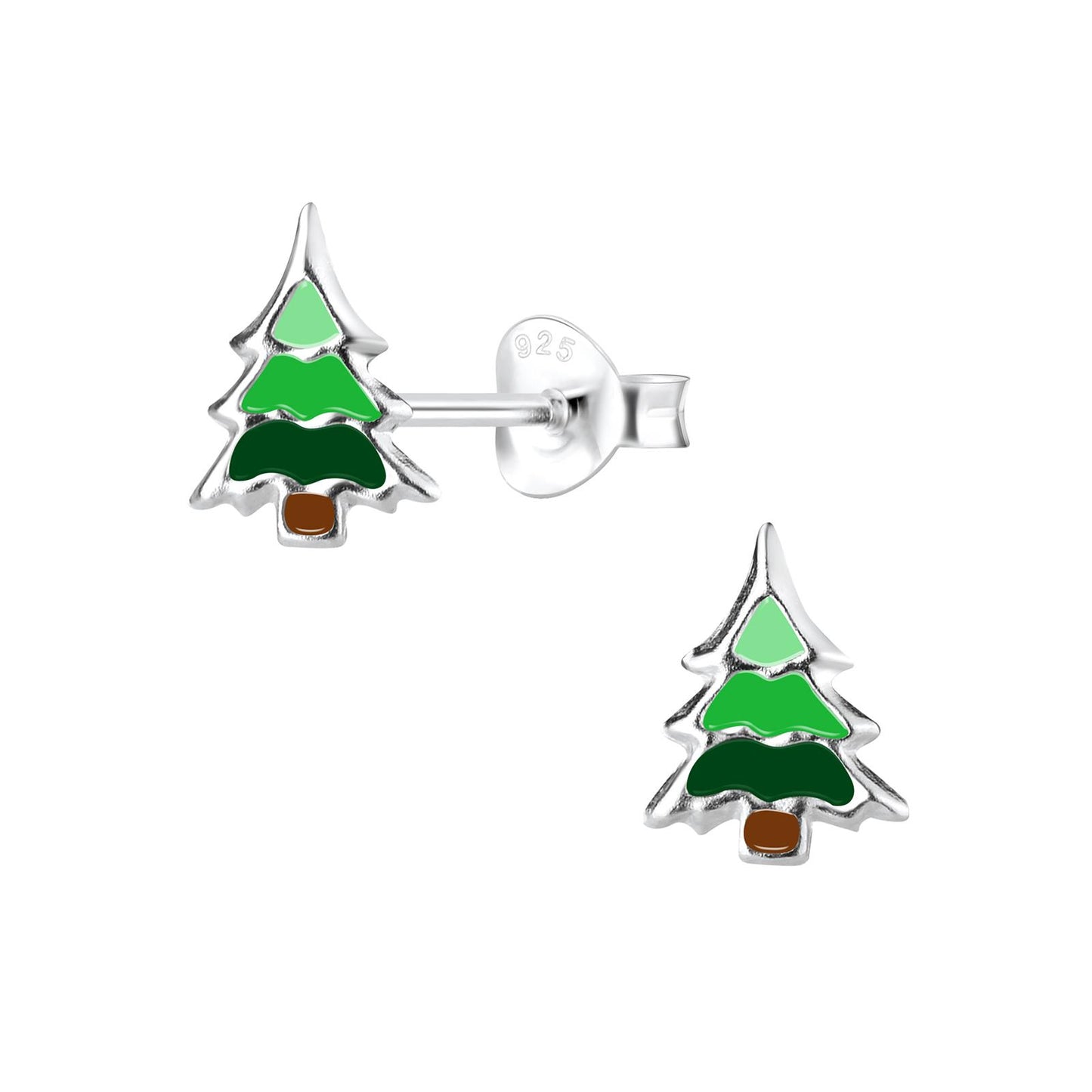 Kinder Ohrringe Weihnachtsbaum aus 925 Silber