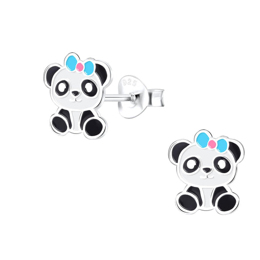 Kinder Ohrringe Panda aus 925 Silber
