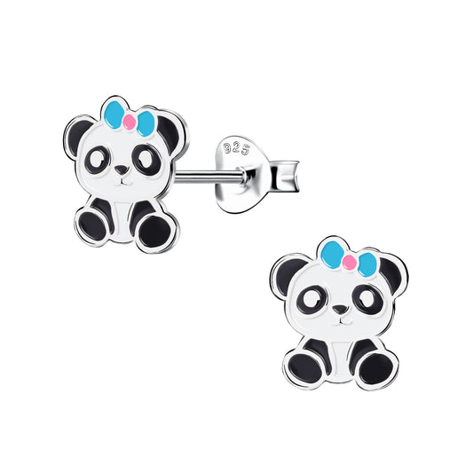 Kinder Ohrringe Panda aus 925 Silber