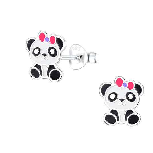 Kinder Ohrringe Panda aus 925 Silber
