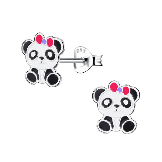 Kinder Ohrringe Panda aus 925 Silber