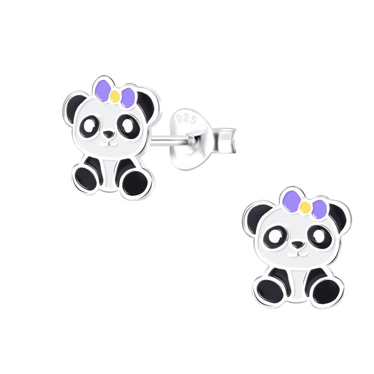 Kinder Ohrringe Panda aus 925 Silber