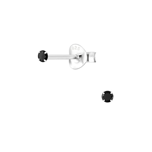 Kinder Ohrringe 2mm Zirkonia aus 925 Silber