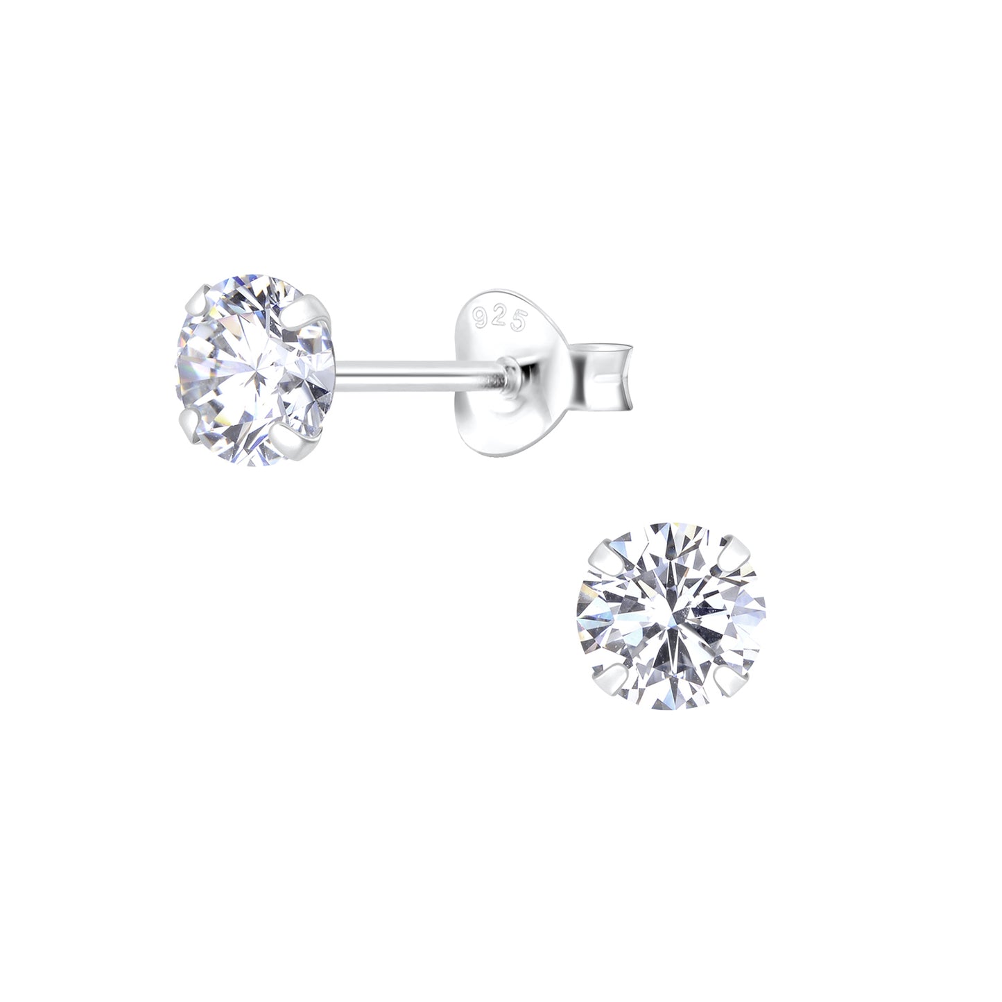 Kinder Ohrringe 5mm Zirkonia aus 925 Silber