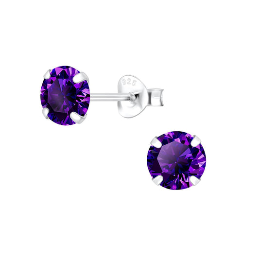 Kinder Ohrringe 6mm Zirkonia aus 925 Silber