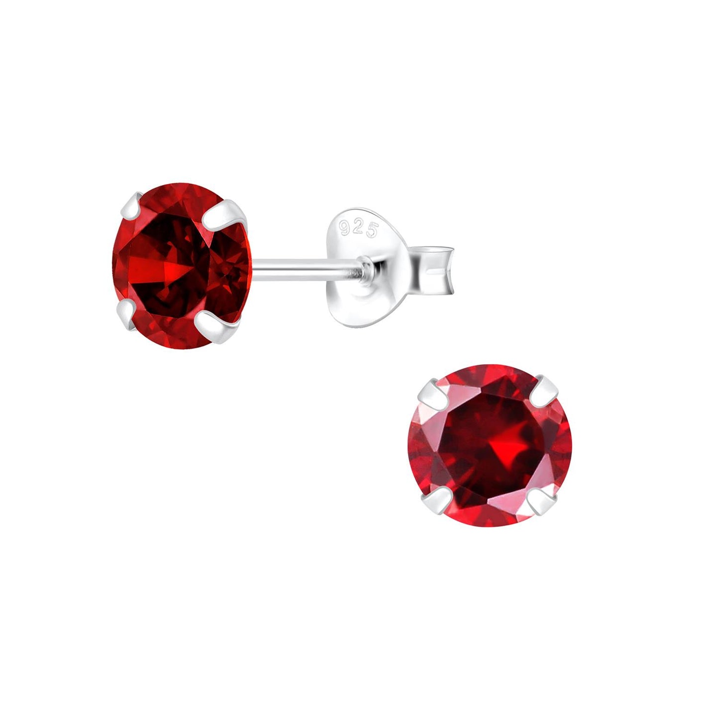 Kinder Ohrringe 6mm Zirkonia aus 925 Silber