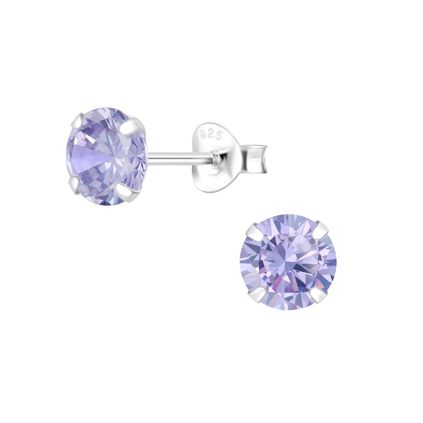 Kinder Ohrringe 6mm Zirkonia aus 925 Silber