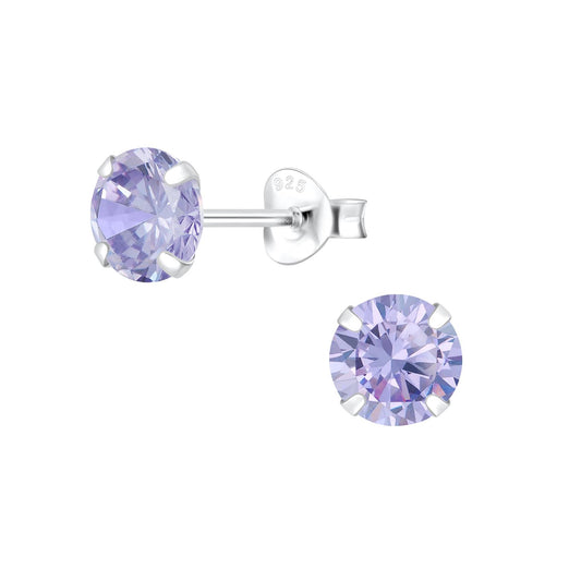 Kinder Ohrringe 6mm Zirkonia aus 925 Silber