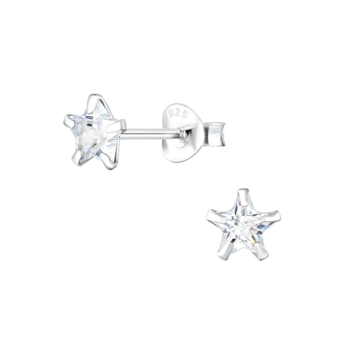 Kinder Ohrringe 5mm Zirkonia aus 925 Silber