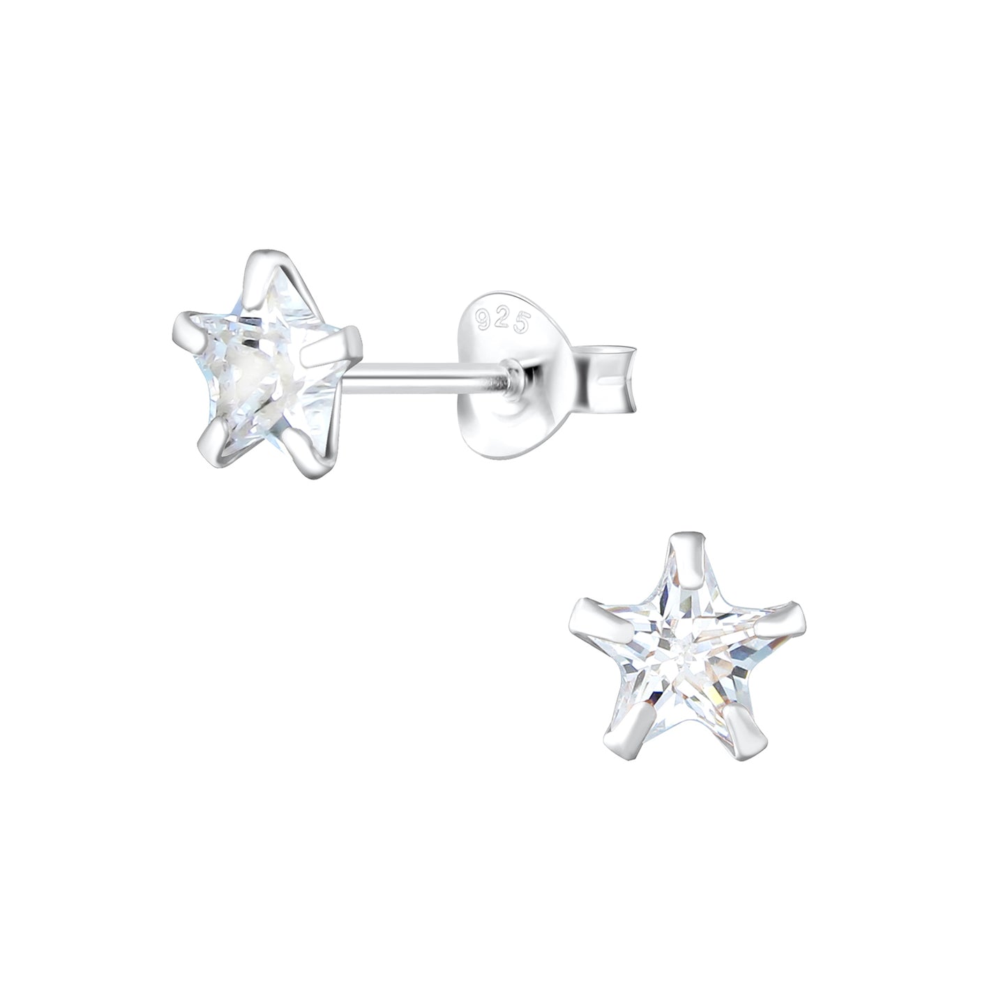 Kinder Ohrringe 6mm Zirkonia aus 925 Silber